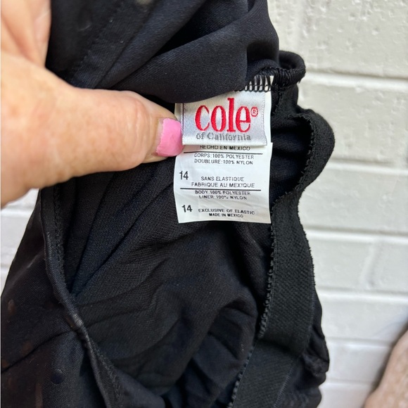 Cole of CA NWT black with silver dots one piece swimsuit size 14 - Picture 6 of 6